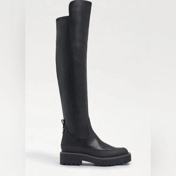 Sam Edelman $225 Women’s Lerue Over The Knee Lug Sole Black Boots Size 6 NWT - Picture 2 of 10